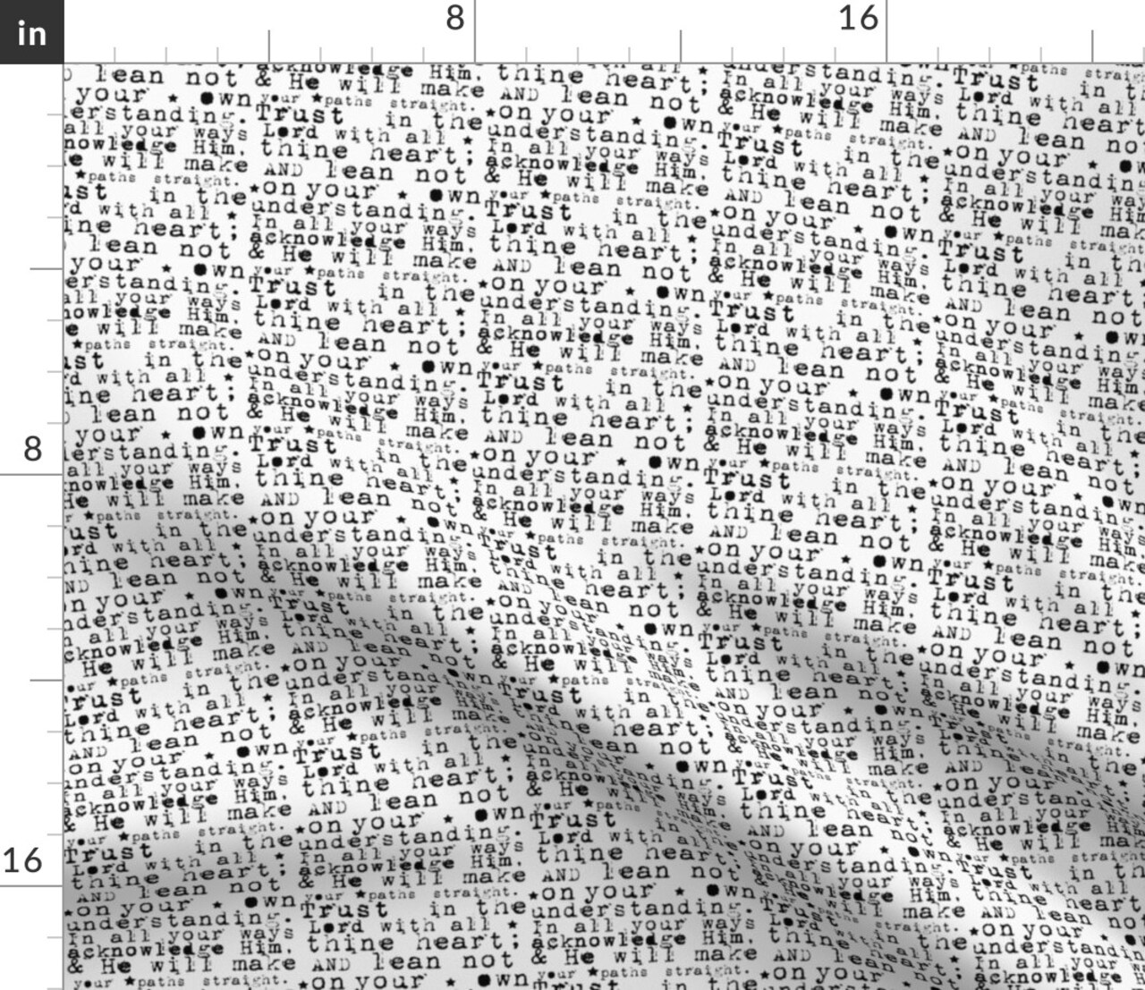 Scripture Black Text Word Bible Christian Faith Religion Custom Printed Fabric by Spoonflower Various Fabrics by the Yard or Fat Quarter